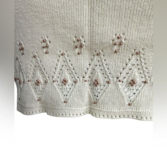 DAVID MEISTER Beaded Embellished Knit Top V-Neck Tank Blouse Size L - Picture 8 of 16